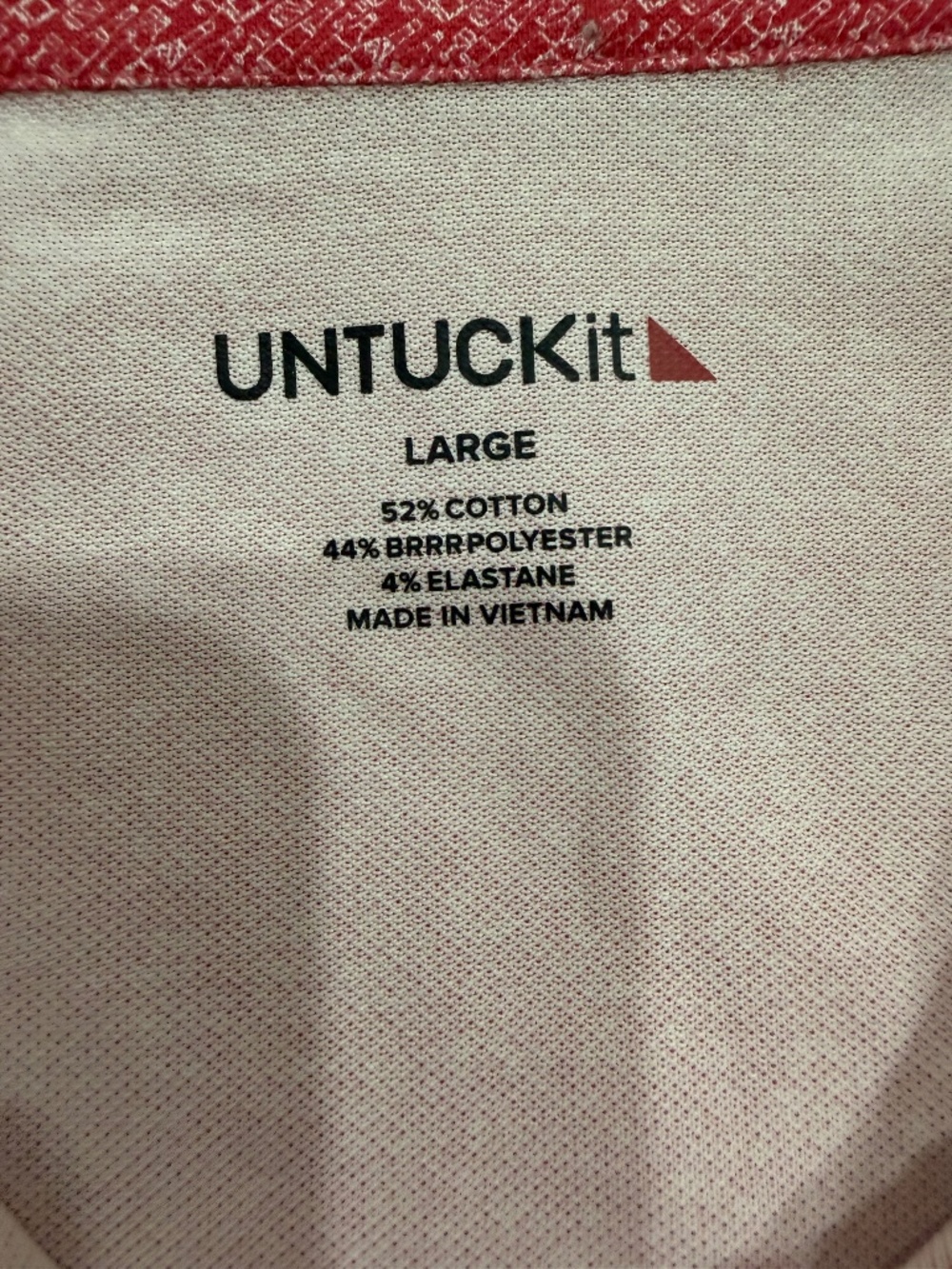 Untucked Men’s polo shirt size L pink new w/tag